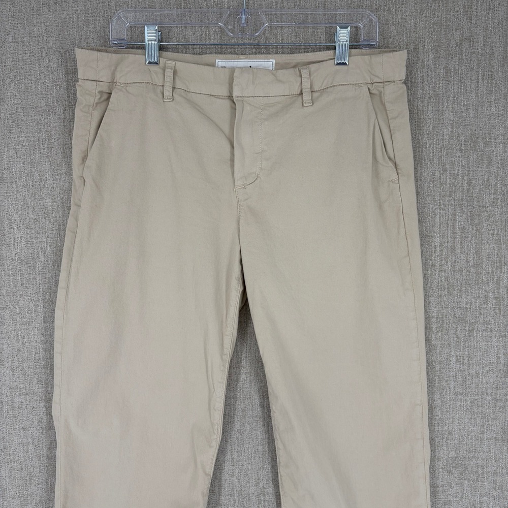 Frank & Eileen Pants Womens 10 Tan Westport Chino Ankle Crop Wide Leg Mid Rise - Picture 6 of 13